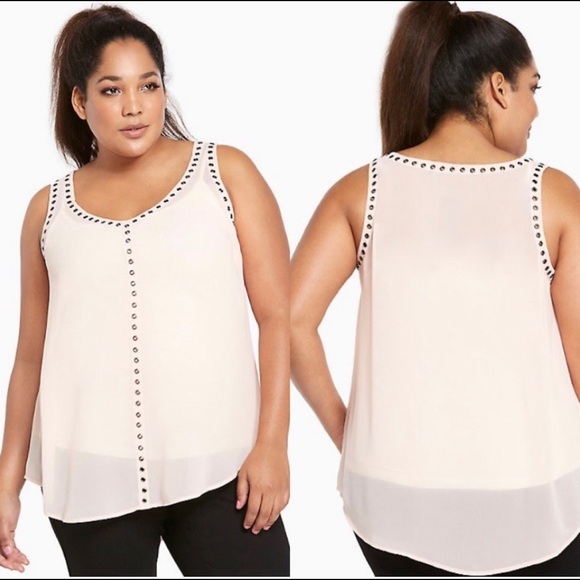 torrid Tops - 🎉 Torrid Chiffon Grommet Tank Womens Plus 0X